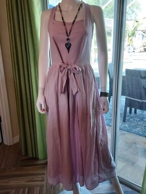 aerie Soft Mauve Ribbed Cotton Tee Dress w Matching Gauze Bottom. Size XL. NWOT.